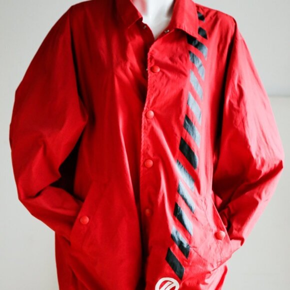 Vintage  90s DKNY Jeans Oversized Red Nylon Jacketb - Picture 8 of 13